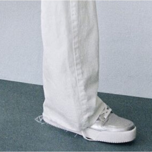 ZARA Silver Metallic Lace Up Sneakers Trainers Size 40/9 Trendy Stylish - Picture 7 of 7